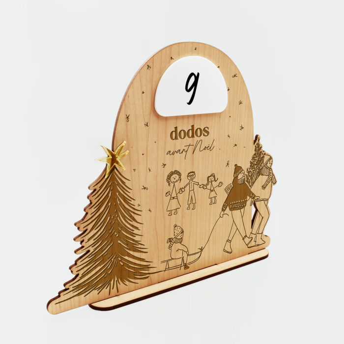 Calendrier de l'avent personnalisé bois gravé - HappyBulle x MyLovelyThing - dessin