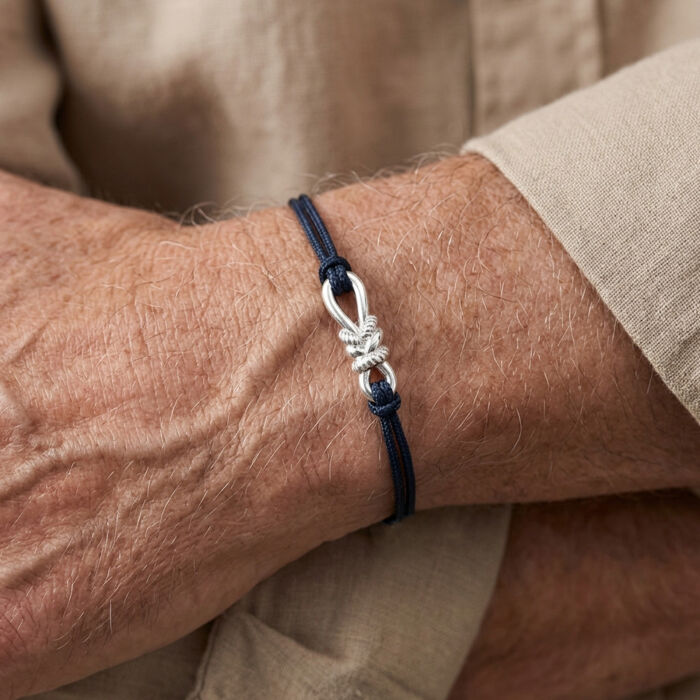 Bracciale uomo cordino doppio "Il legame" argento - HappyBulle x Lilylovesfashion
