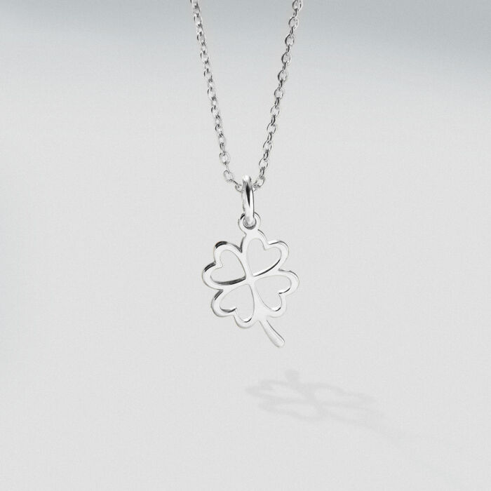 Pendentif trèfle ajouré argent 15 mm - biais
