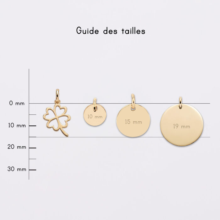 Breloque trèfle ajouré plaqué or 15 mm - Médailles