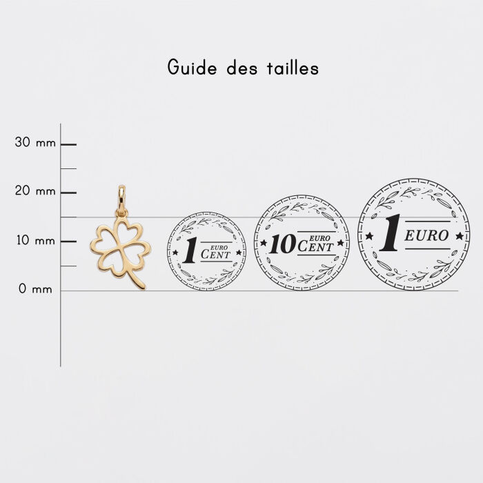 Breloque trèfle ajouré plaqué or 15 mm - Pièces