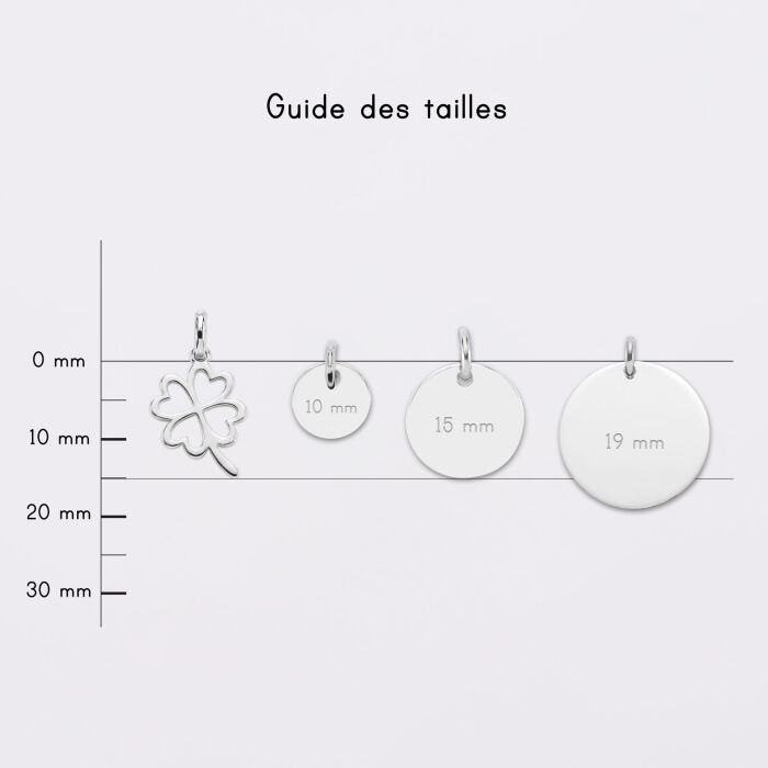 Breloque trèfle ajouré argent 15 mm - Médailles