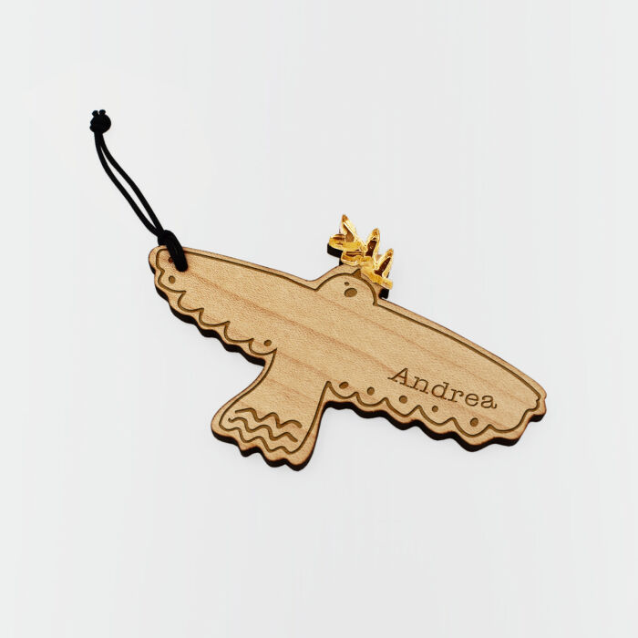 Boule de Noël personnalisée Colombe bois gravé - HappyBulle x MyLovelyThing