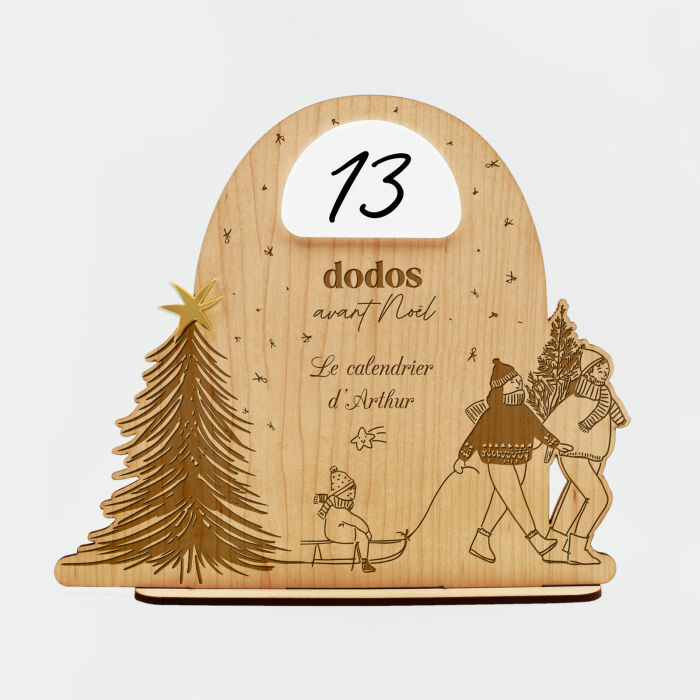Calendrier de l'avent personnalisé comte à rebours Noël bois gravé - HappyBulle x MyLovelyThing