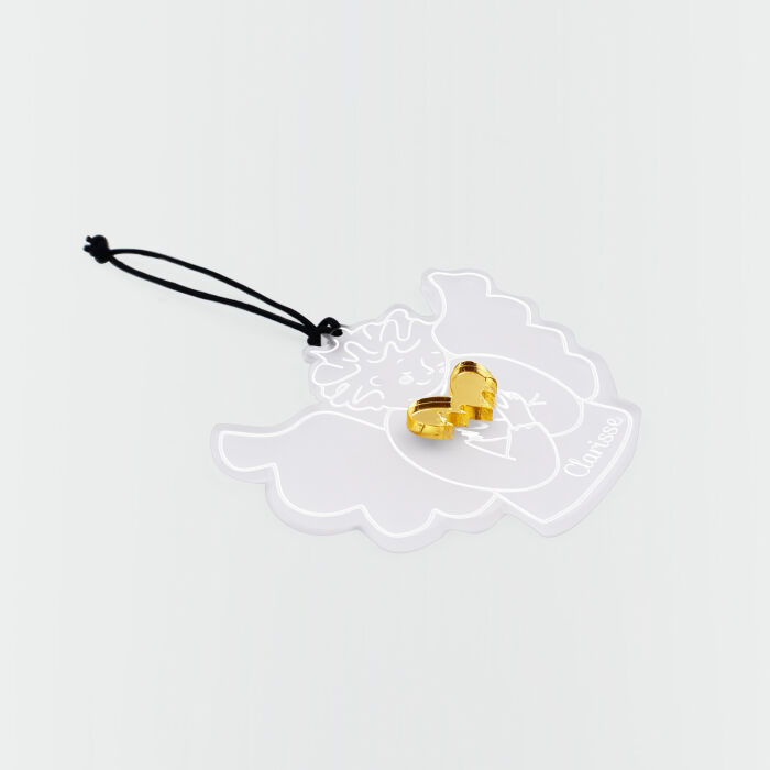 Boule de Noël personnalisée Ange Câlin acrylique gravé - HappyBulle x MyLovelyThing