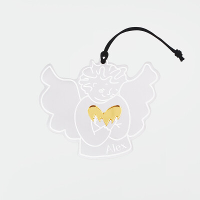 Boule de Noël personnalisée Ange Câlin acrylique gravé - HappyBulle x MyLovelyThing