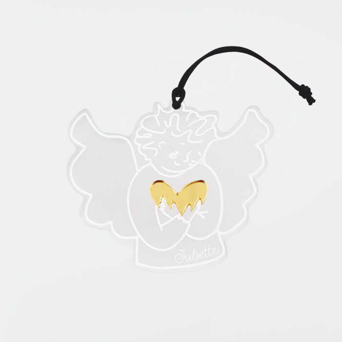 Boule de Noël personnalisée Ange Câlin acrylique gravé - HappyBulle x MyLovelyThing