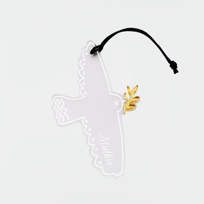 Boule de Noël personnalisée Colombe acrylique gravé - HappyBulle x MyLovelyThing