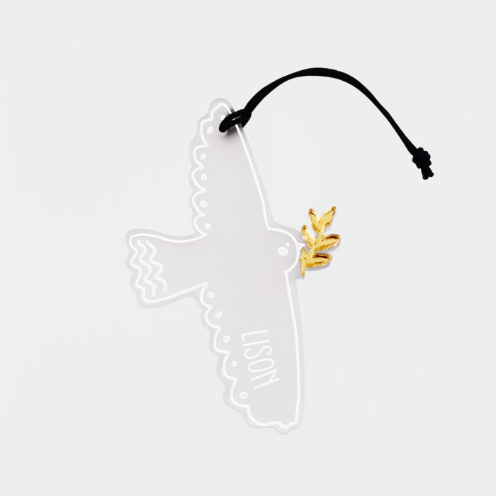 Boule de Noël personnalisée Colombe acrylique gravé - HappyBulle x MyLovelyThing