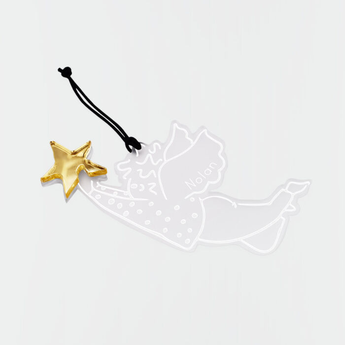 Boule de Noël personnalisée Ange Etoile acrylique gravé - HappyBulle x MyLovelyThing