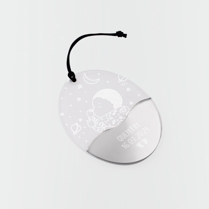 Boule de Noël personnalisée Bébé acrylique givré gravé - HappyBulle x MyLovelyThing