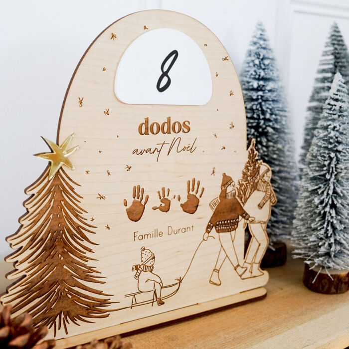 Calendrier de l'avent personnalisé comte à rebours Noël bois gravé - HappyBulle x MyLovelyThing - ambiance