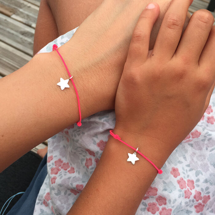 Duo de bracelets argent "Petite étoile" - porté