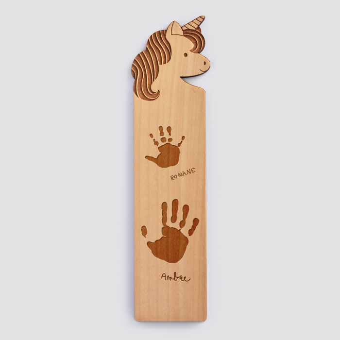 Personalised "Unicorn" engraved wooden bookmark - imprints