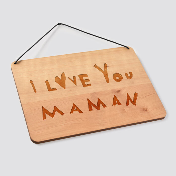 Cadre de décoration personnalisé gravé bois rectangle 20x14,6 cm - écrits