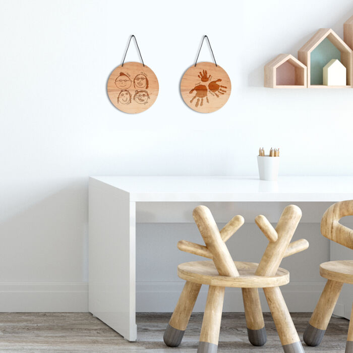 Cadre de décoration personnalisé gravé bois 17 cm - ambiance