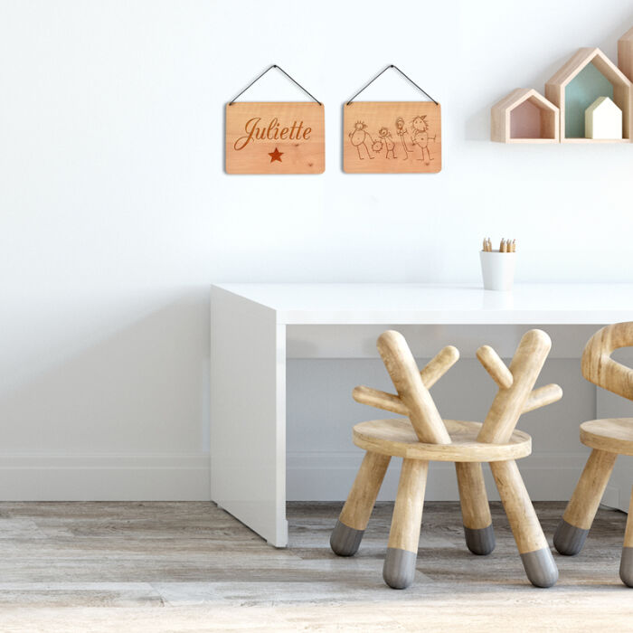 Cadre de décoration personnalisé gravé bois rectangle 20x14,6 cm - ambiance