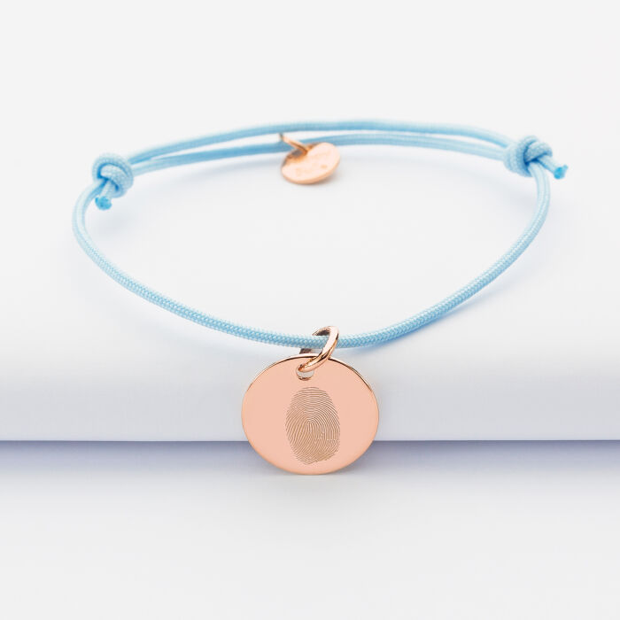 Personalised engraved rose gold plated medallion bracelet 15 mm - imprints