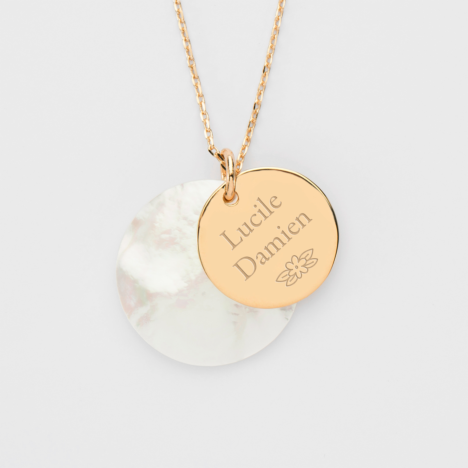 Ancien Pendentif Médaille Art Nouveau – Plaqué Or – Breloque Vintage