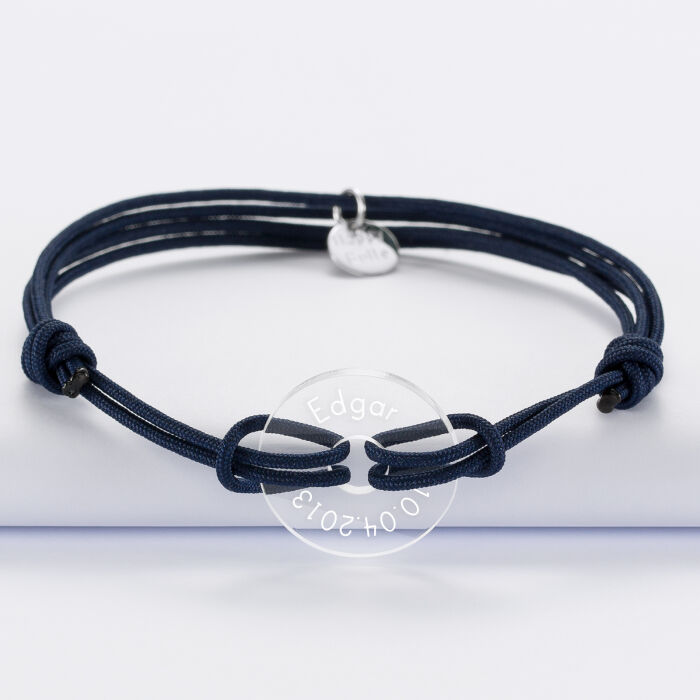 Bracelet homme personnalisé médaille gravée acrylique cible 21 mm -4