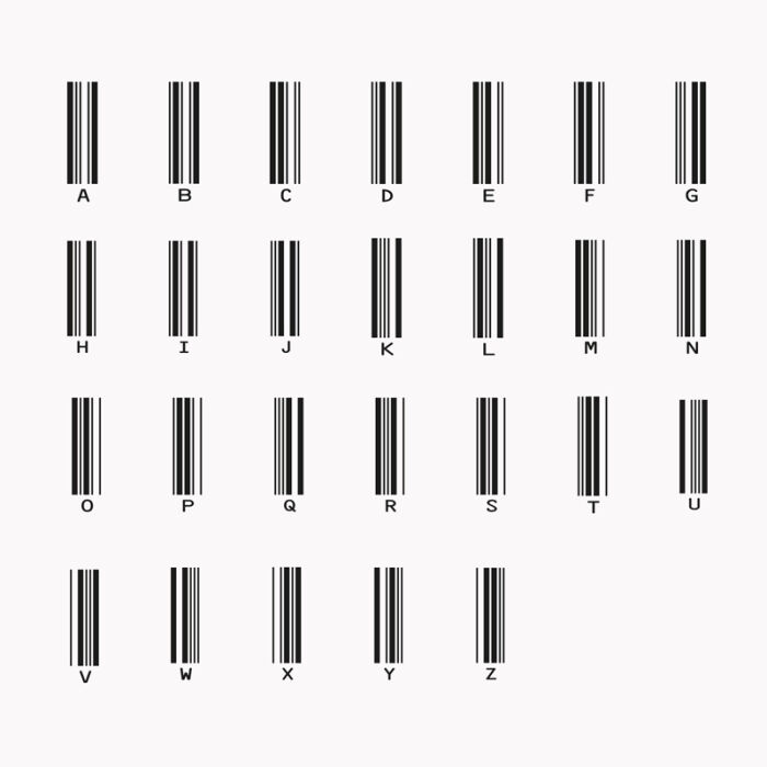 Alphabet code barre