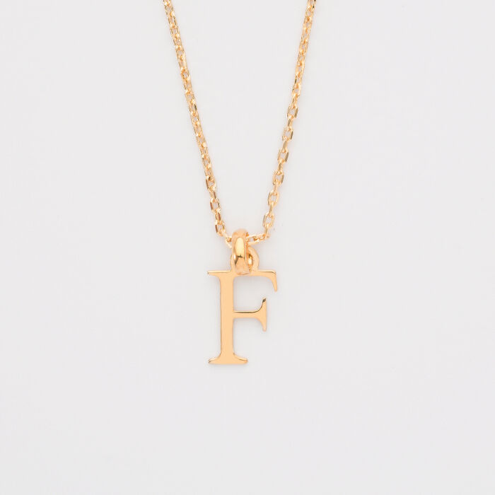Pendentif personnalisé médaille plaqué or initiale 14 mm - initaile
