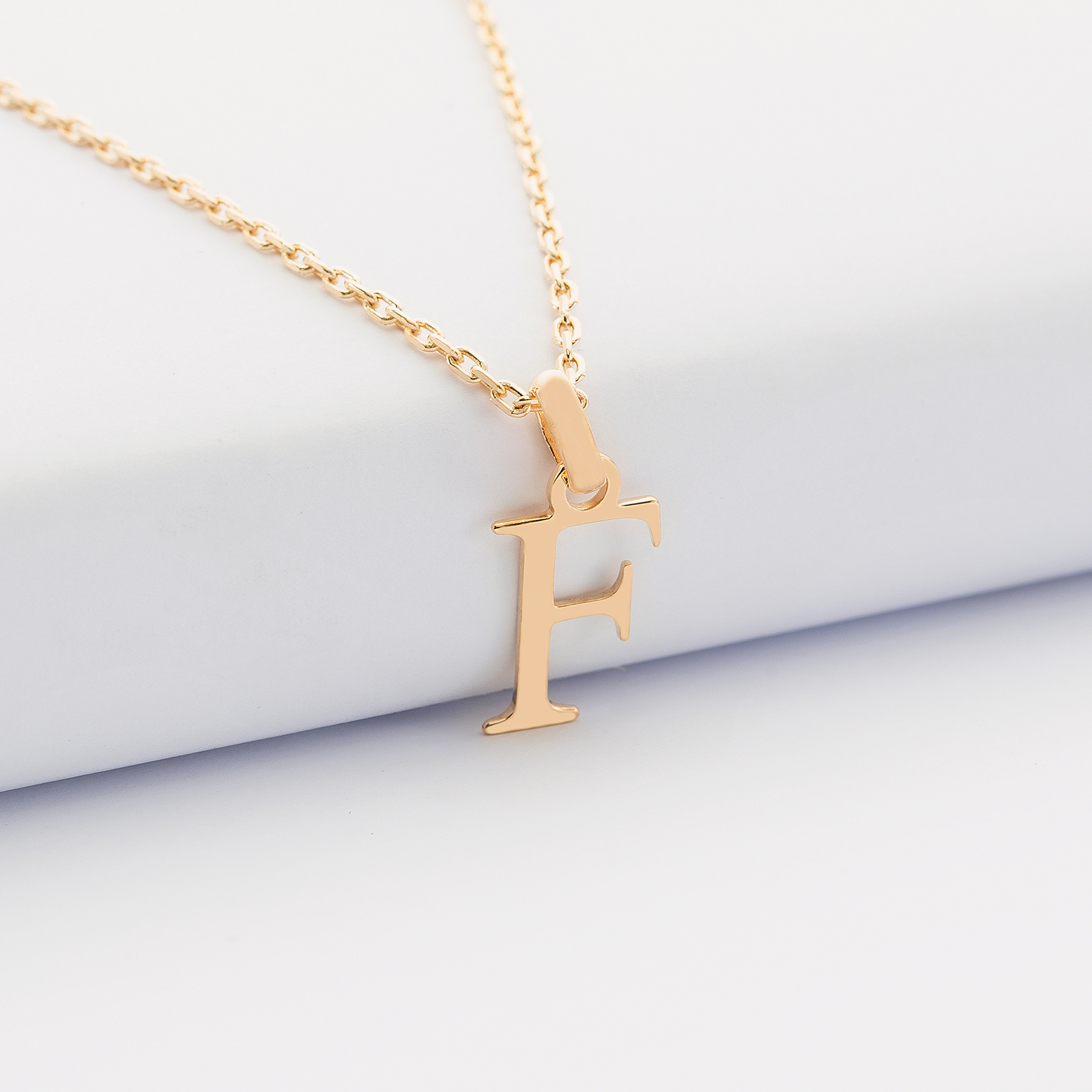 Plaqué Or Collier Avec Initiale Argent Pendentif Lettre Médaille