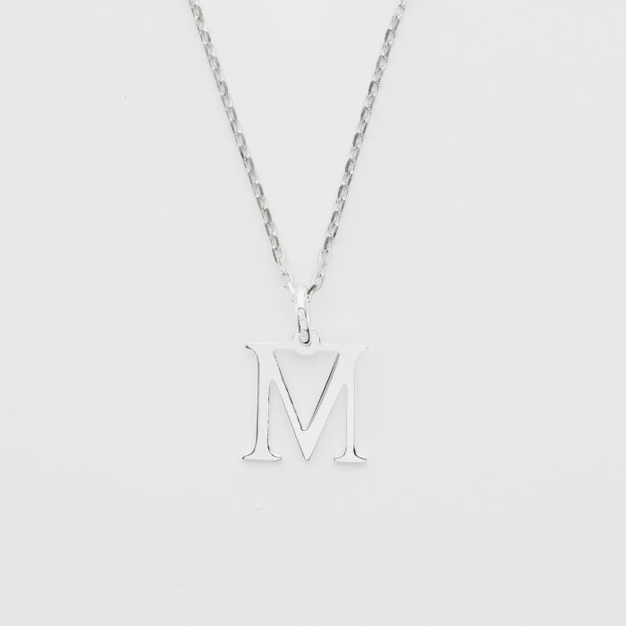 Pendentif personnalisé médaille argent initiale 14 mm - lettre
