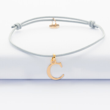 BRACELET CORDON FIL PLAQUÉ INITIALE
