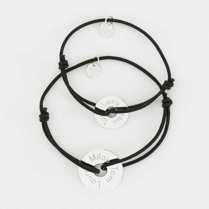 Duo de bracelets médailles gravées argent cible 20mm et cible 16mm - 1