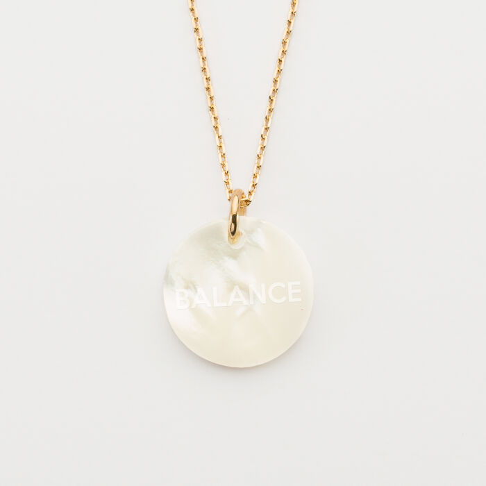 Pendentif nacre personnalisé médaille gravée 19 mm - 2