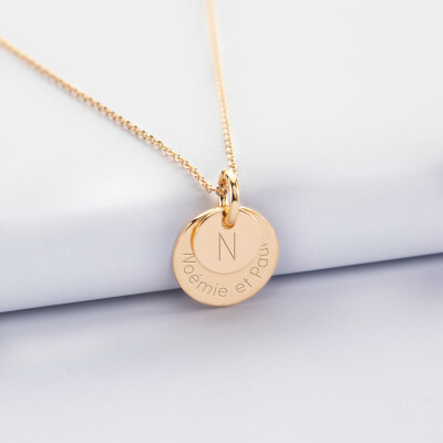 Bracelet personnalisé médaille gravée argent 2 trous 20mm