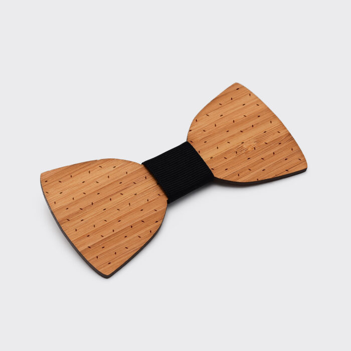 Noeud papillon gravé bois classique - pattern biais