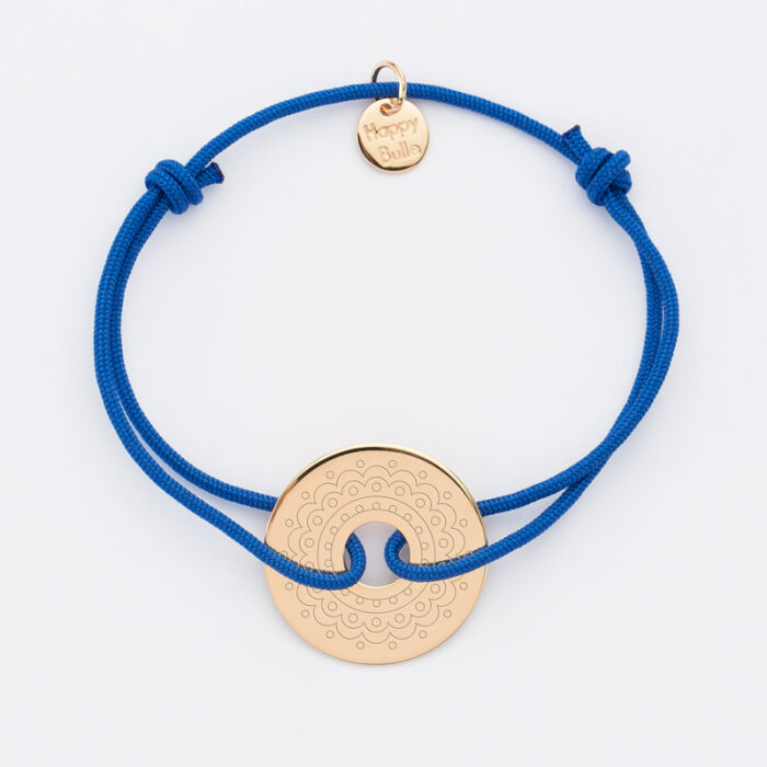 Bracelet personnalisé médaille gravée plaqué or cible 20mm - ornement imp