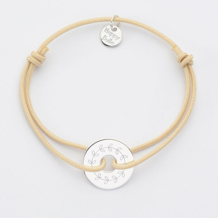 Personalised engraved silver medallion target bracelet 16 mm ornament