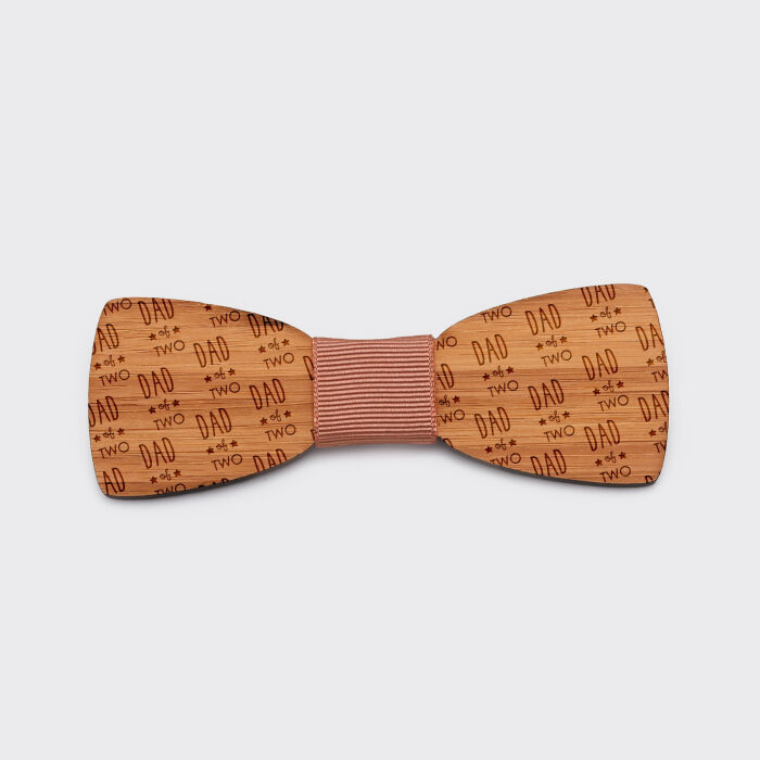 Bow tie personalised slim woodcut -  special edition "Motif papa"