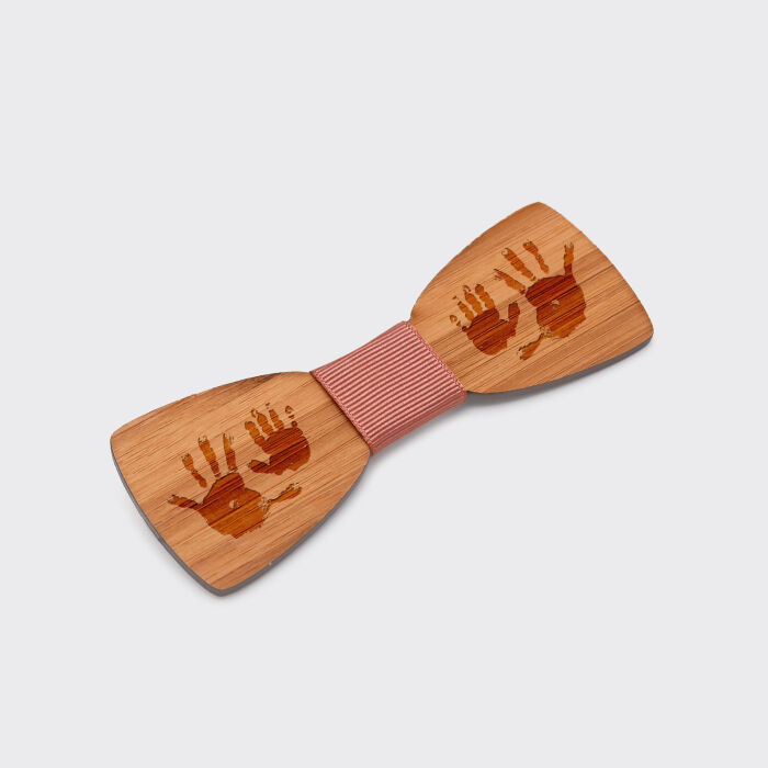 Bow tie personalised slim woodcut -  special edition "Motif papa"