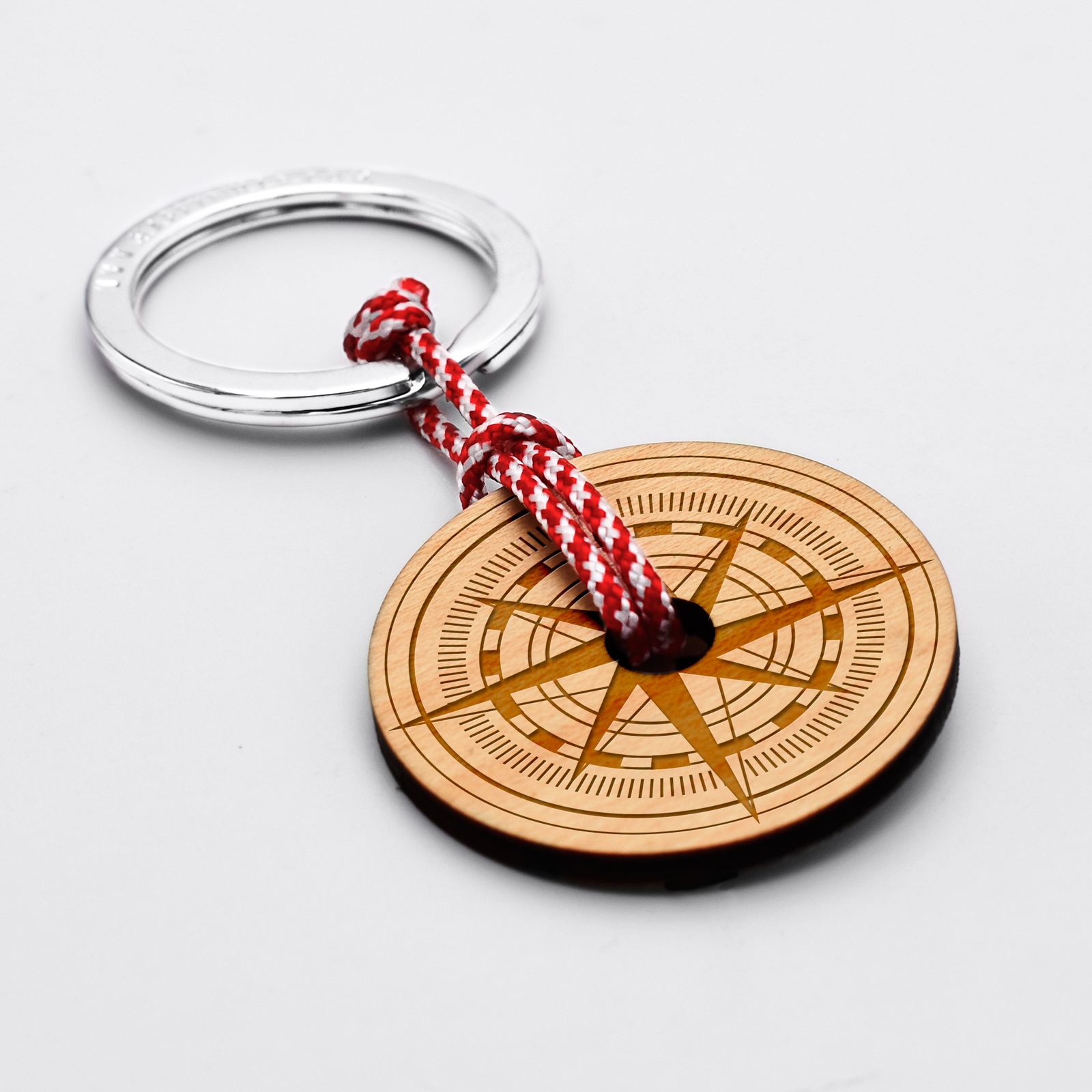 Personalised Engraved Round Wooden 40 mm Keyring- 