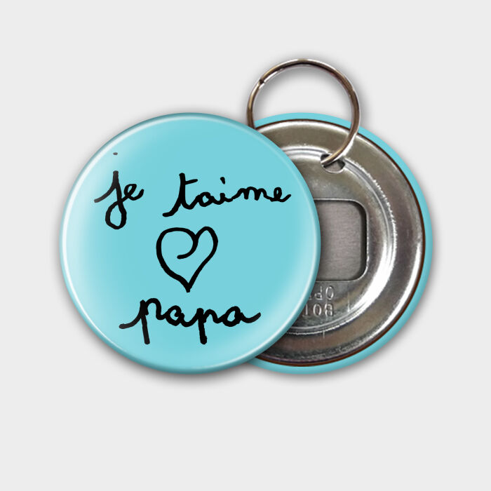 Porte clés-décapsuleur personnalisé 56mm - dessin je taime