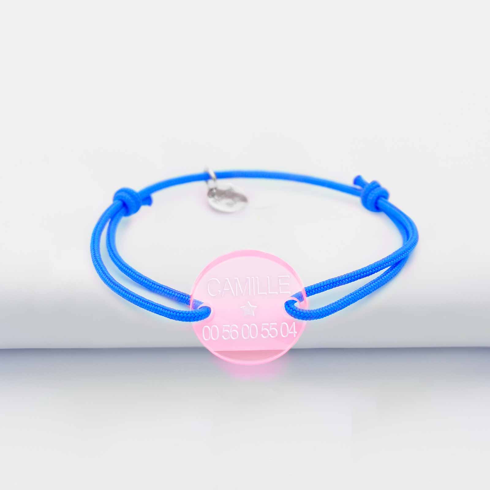 Bracelet Identification Argent 925 Enfants Avec Papillon Rose - Cadeau Fille