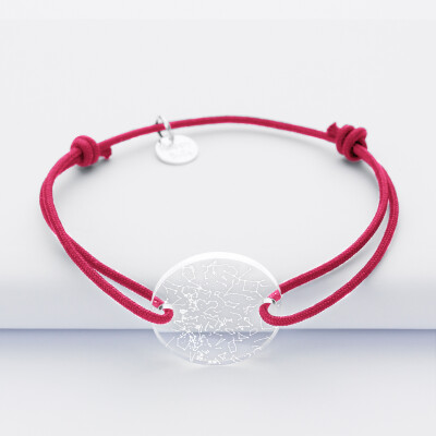 Bracelet personnalisé médaille gravée acrylique ronde 2 trous 21 mm "Carte ciel étoilé" 1