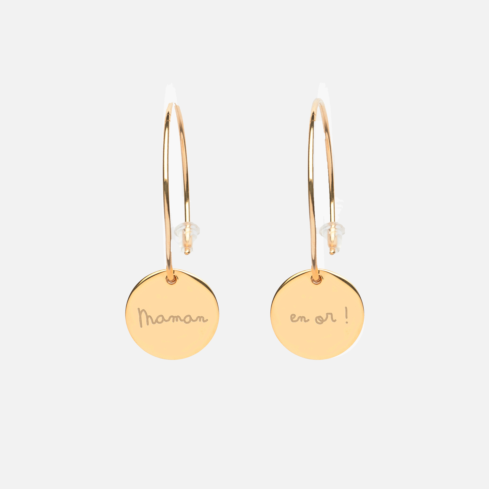 Boucles D'oreilles Créoles 16 Mm En Plaqué Or - Marque OxcmoBijoux - Neuf Avec étiquettes