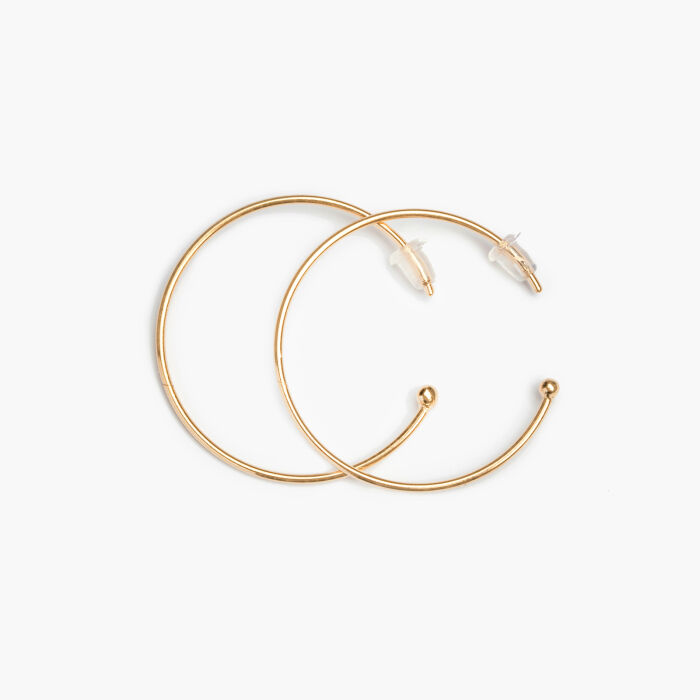 Boucles d'oreilles créoles plaqué or personnalisées profil