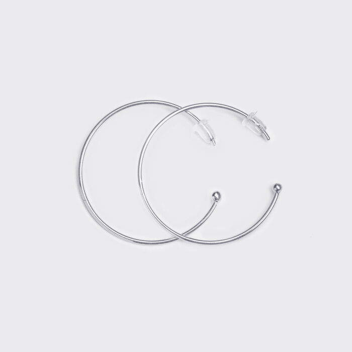 Boucles d'oreilles créoles personnalisées argent profil