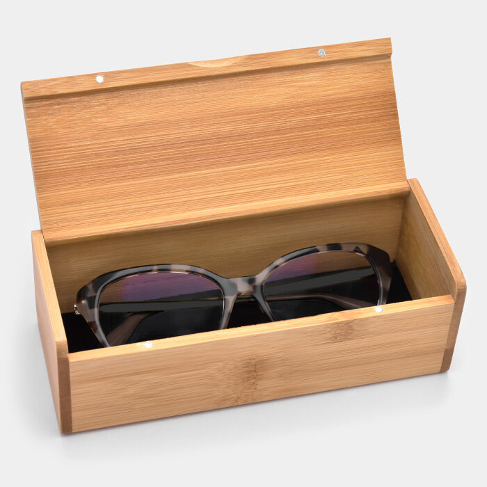 Boîte à lunettes personnalisée bois gravé - Nos petits imparfaits présentation