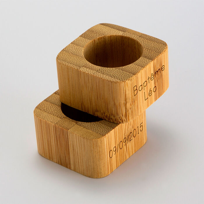 Engraved wooden napkin ring 45x45x25mm - Our little imperfections