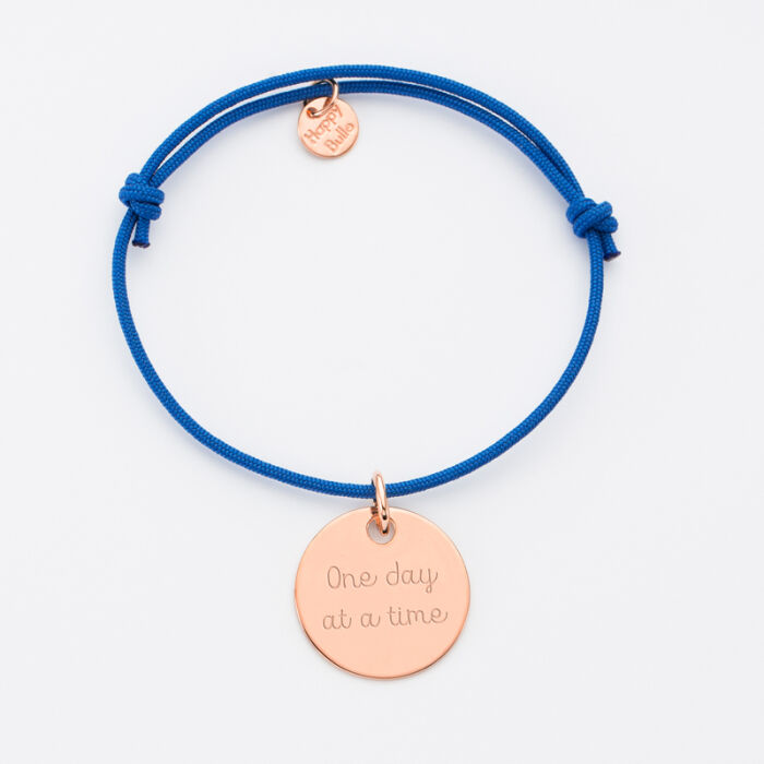 Personalised engraved rose gold plated medallion bracelet 19mm - Our small imperfections