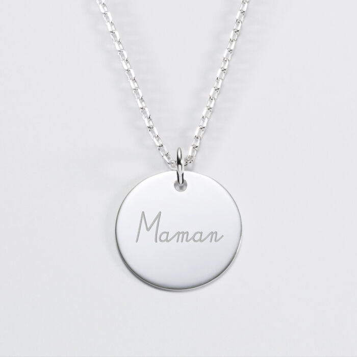 Pendentif personnalisé médaille gravée argent 19 mm - HB x Mon petit Léon - 4