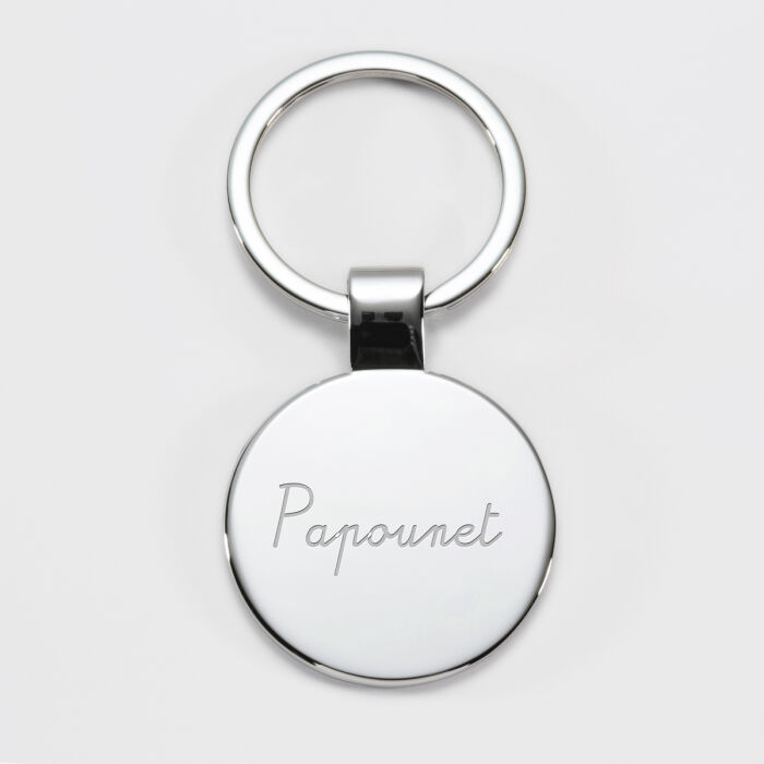 Porte-clés personnalisé gravé acier rond 37 mm - HB x Mon petit Léon surnom
