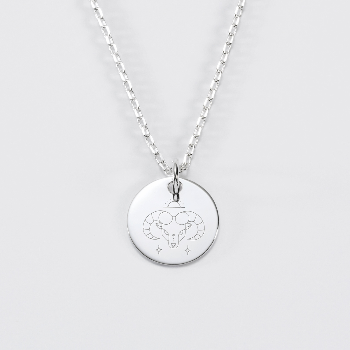 Pendentif Médaille Argenté Zodiaque Bélier – Diamètre 20 Mm – Neuf Sans Emballage